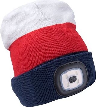 EXTOL LIGHT čiapka s čelovkou, biela/červená/modrá, 43450