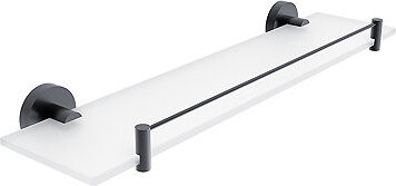 Nimco Polica do kúpeľne a sprchy 50 cm s ohrádkou – bez vŕtania Unix čierna UNC-13091BX-50-90