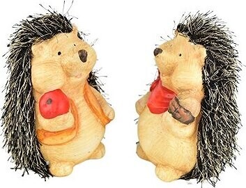 DOMMIO Ježci s jablíčkem a oříškem keramický 2 ks set, 13 cm