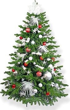 Ozdobený stromček POLÁRNA ČERVENÁ II 450 cm, 213 ks ozdôb a dekorácií