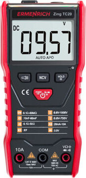 Ermenrich Digitálny multimeter Zing TC20, červený