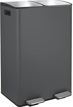 Spirella pedálový odpadkový kôš na triedený odpad Aliya, matný sivý, oceľ, 2× 30 l