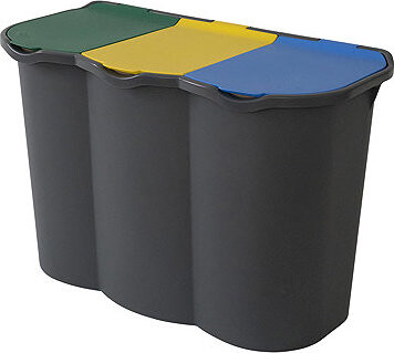 Belli E Forti Zostava na triedený odpad UNICA, čierna, plast, 80 l