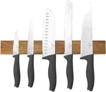BerlingerHaus Antracite Collection Sada nožů s magnetickým držákem z akátového dřeva 6 ks