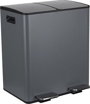 Spirella pedálový odpadkový kôš na triedený odpad Aliya, matný sivý, oceľ, 2× 20 l