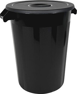 Denox Nádoba na odpad s vekom INDUSTRIAL, 100 l, čierny, pevný plast