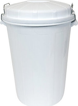 Denox Nádoba na odpad s vekom INDUSTRIAL, 95 l gastro, uzatváranie, biely, pevný plast