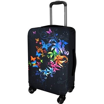 Kufryplus obal na kufor H301 Motýliky s kvetmi S