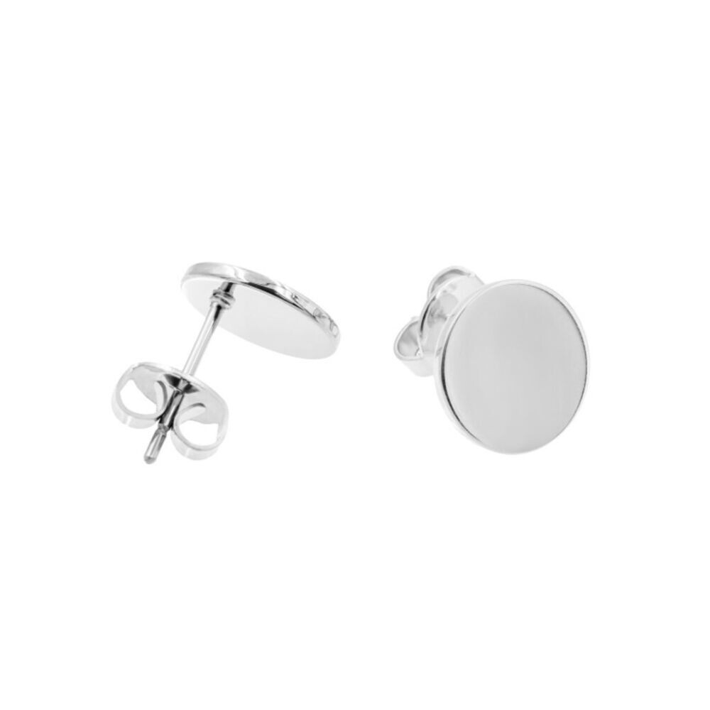 Okrúhle náušnice z lesklej chirurgickej ocele 18917