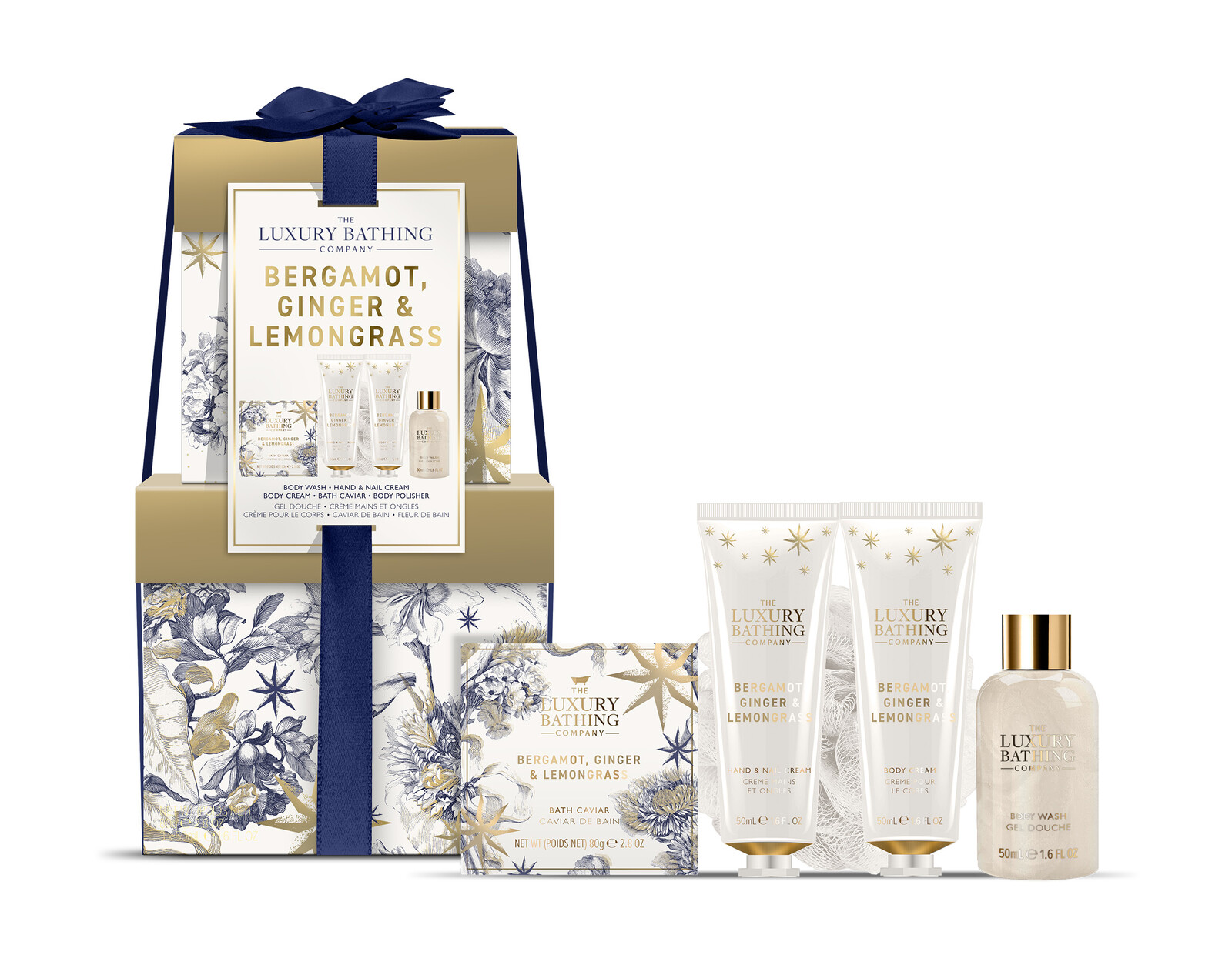 The Luxury Bathing Company Darčeková mini sada starostlivosti o telo Bergamot, Zázvor & Lemongrass 5 ks