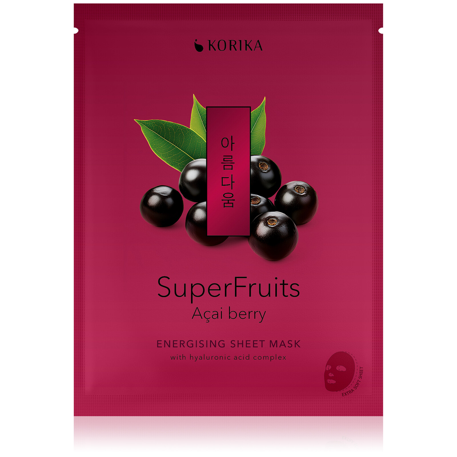 KORIKA Energizujúca plátienková maska Superfruits Acai Berry (Energising Sheet Mask) 25 g