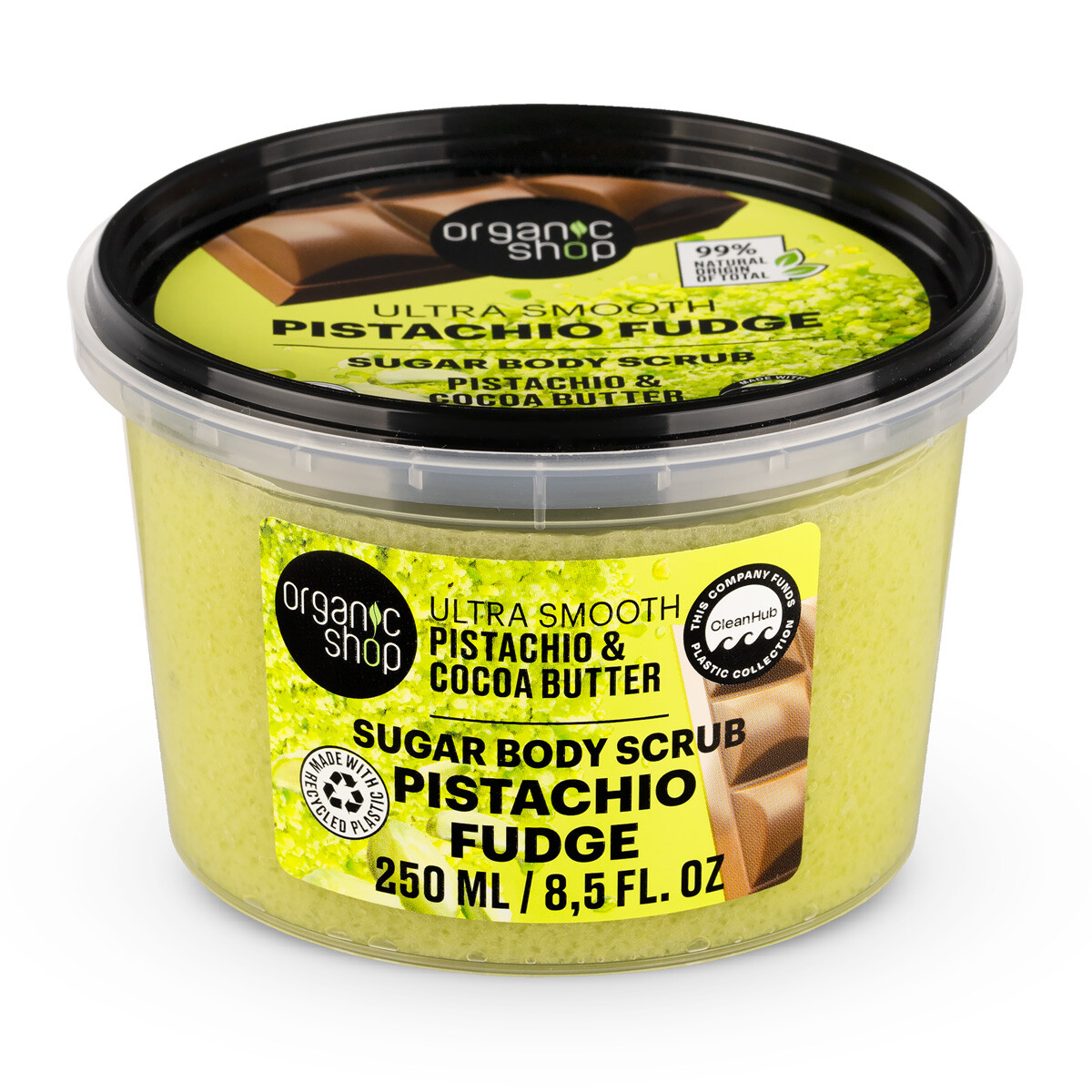 Organic Shop Jemný telový peeling Pistácie a kakaové maslo (Body Scrub) 250 ml