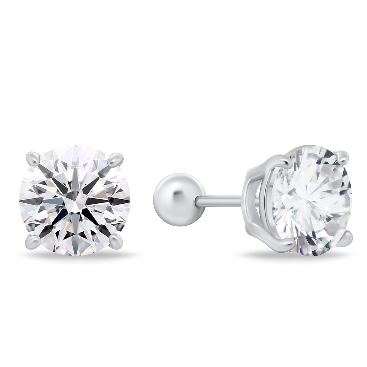 Brilio Silver Strieborné náušnice s čírymi zirkónmi EA18W 0,8 cm