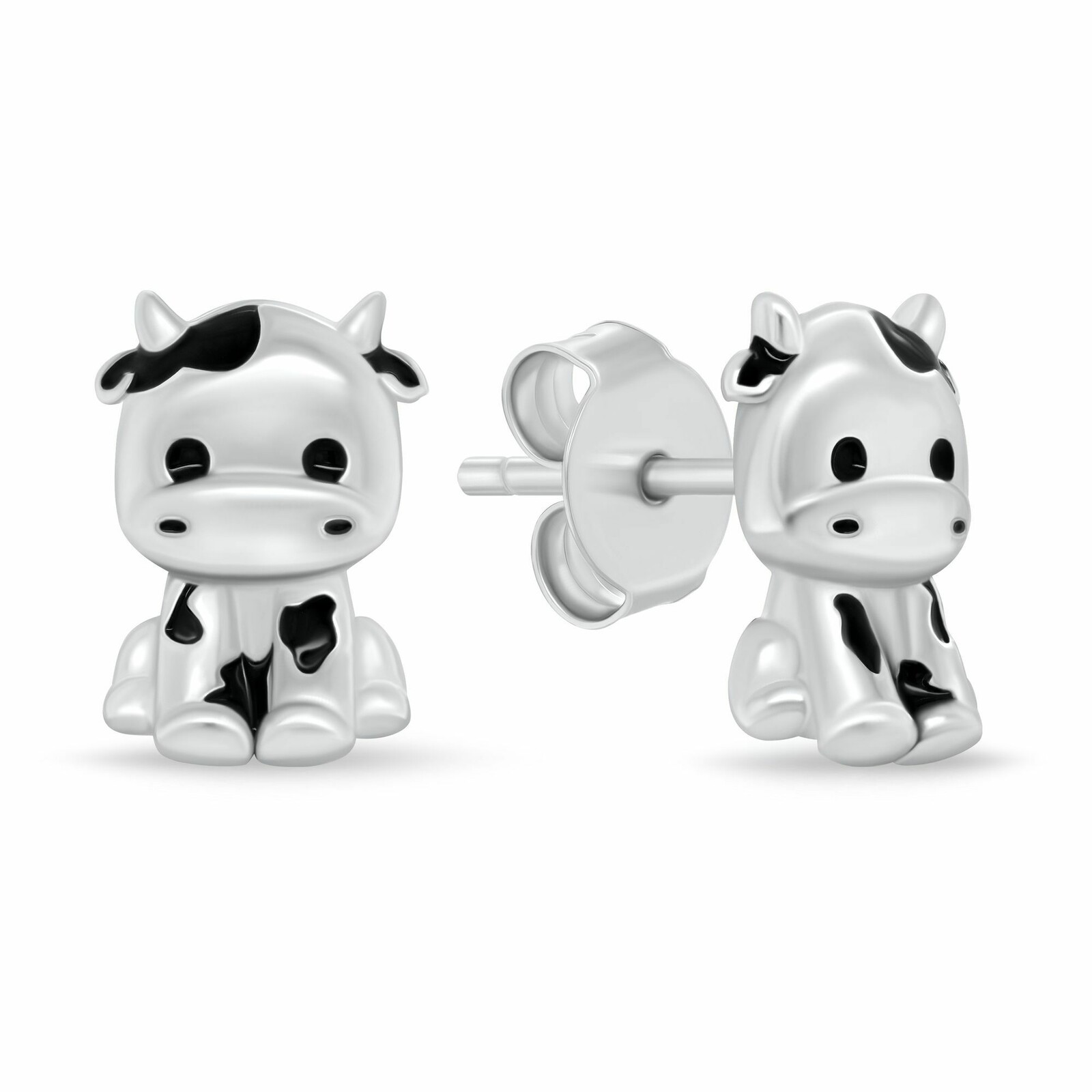 Brilio Silver Jedinečné strieborné náušnice Krava EA1219W