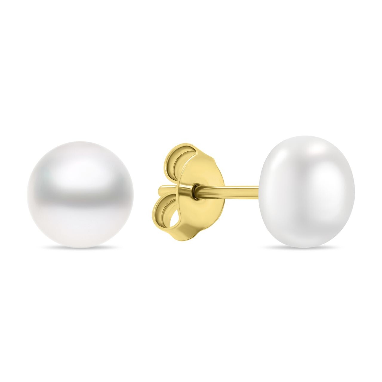 Brilio Silver Pôvabné pozlátené náušnice kôstky s pravými perlami EA585/6/7/8Y 0,7 cm