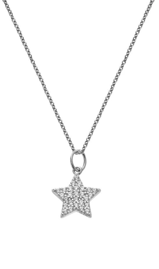 Hot Diamonds Strieborný náhrdelník Hviezda so zirkónmi Silver Whisper SWP002 (retiazka, prívesok)