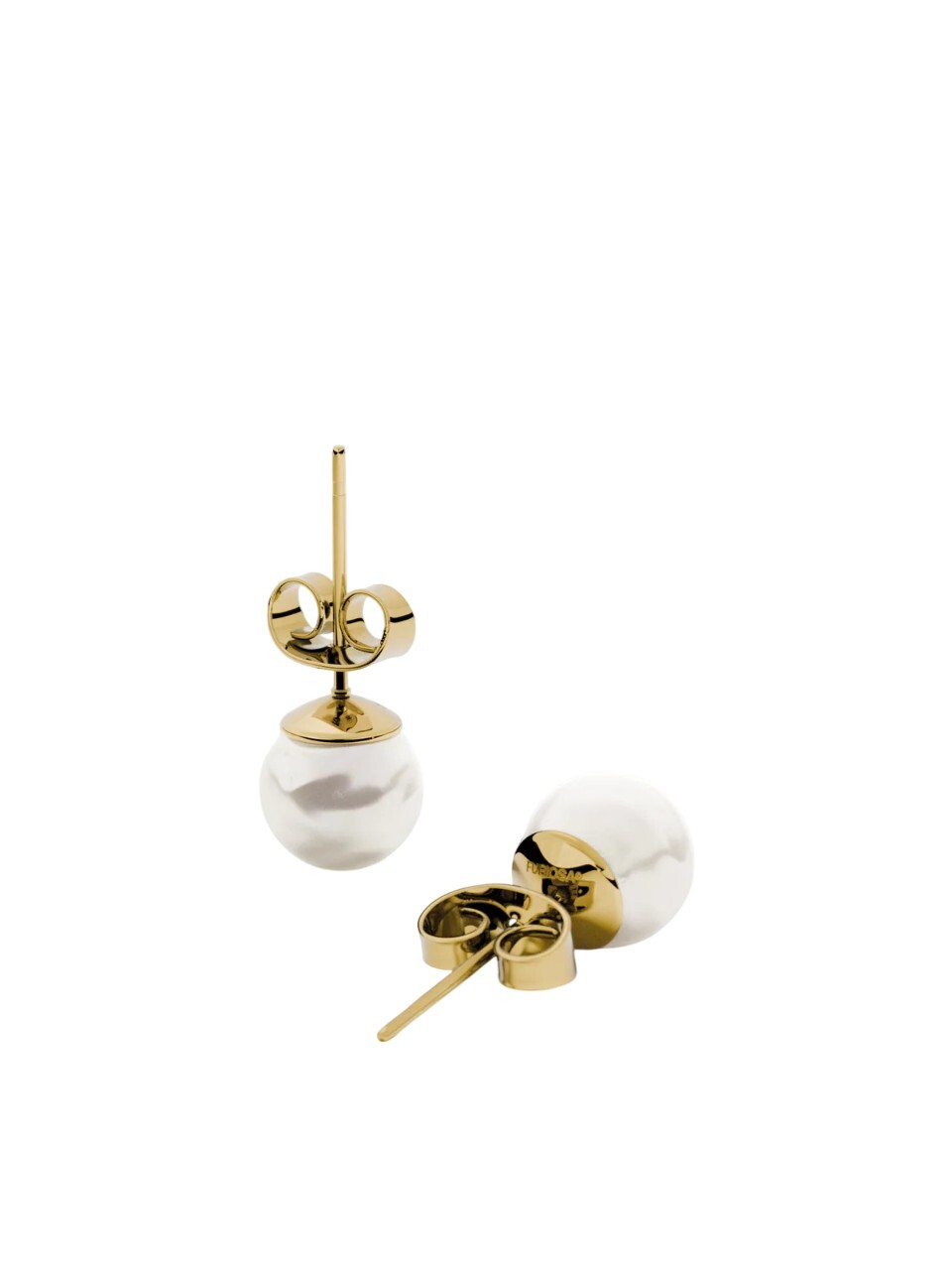 Furiosa Pozlátené kôstkové náušnice Pearl Dot SE-PEARLDOT-G