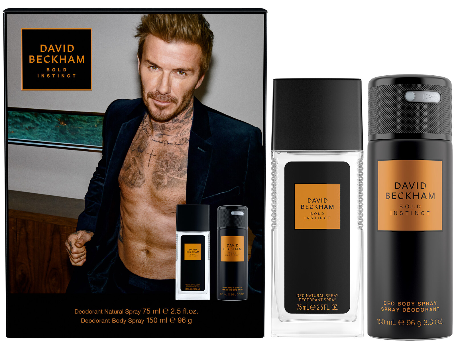 David Beckham Bold Instinct - dezodorant s rozprašovačom 75 ml + dezodorant v spreji 150 ml
