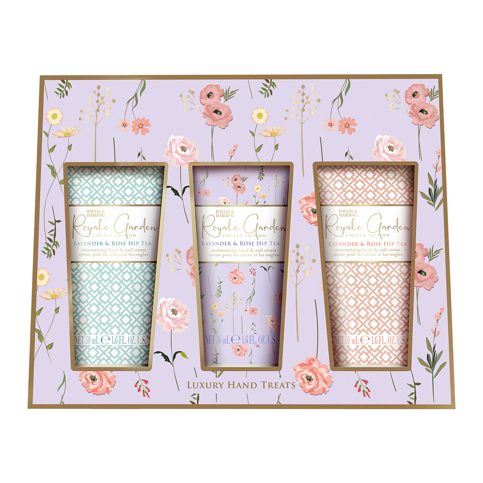 Baylis & Harding Darčeková sada krémov na ruky Royale Garden Luxury 3 x 50 ml