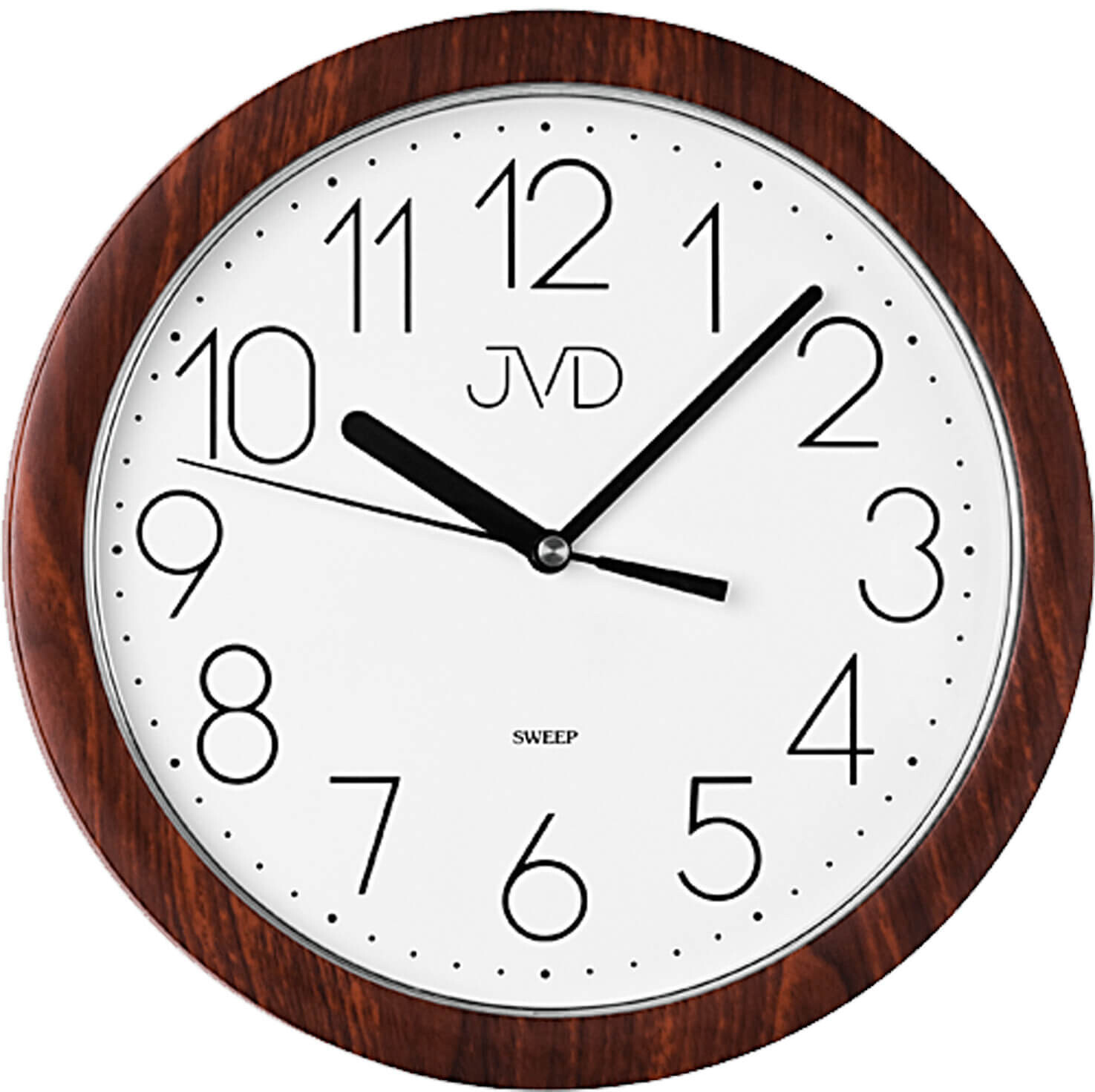 JVD Nástenné hodiny s plynulým chodom H612 Dark Brown