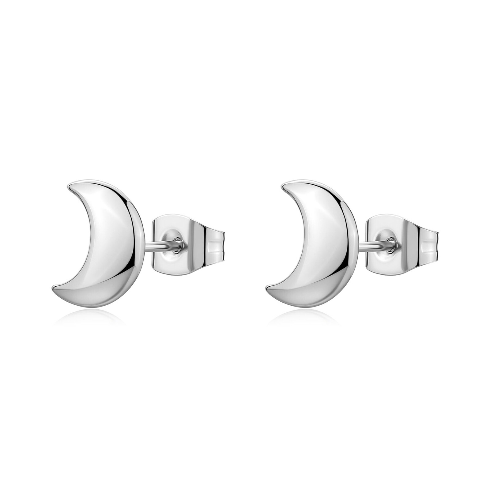 S'Agapõ Luxusné oceľové náušnice v tvare polmesiaca CLICK SCK298