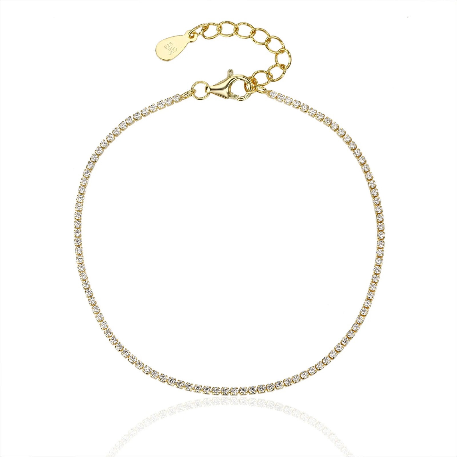 JVD Nežný pozlátený tenisový náramok so zirkónmi SVLB0556XJ6GO18