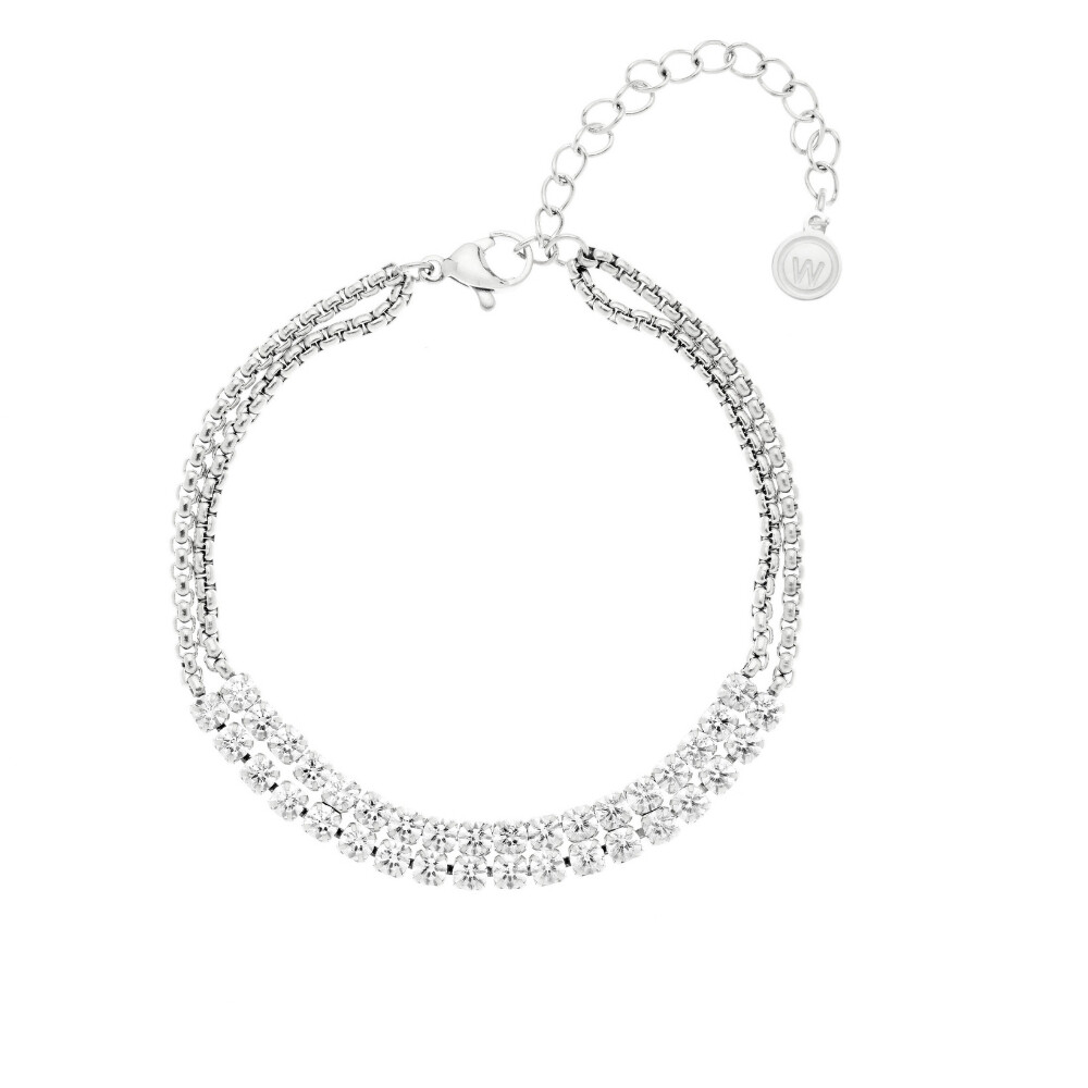 Oliver Weber Dvojitý oceľový náramok s kubickými zirkónmi Cryston Lumiere 32443