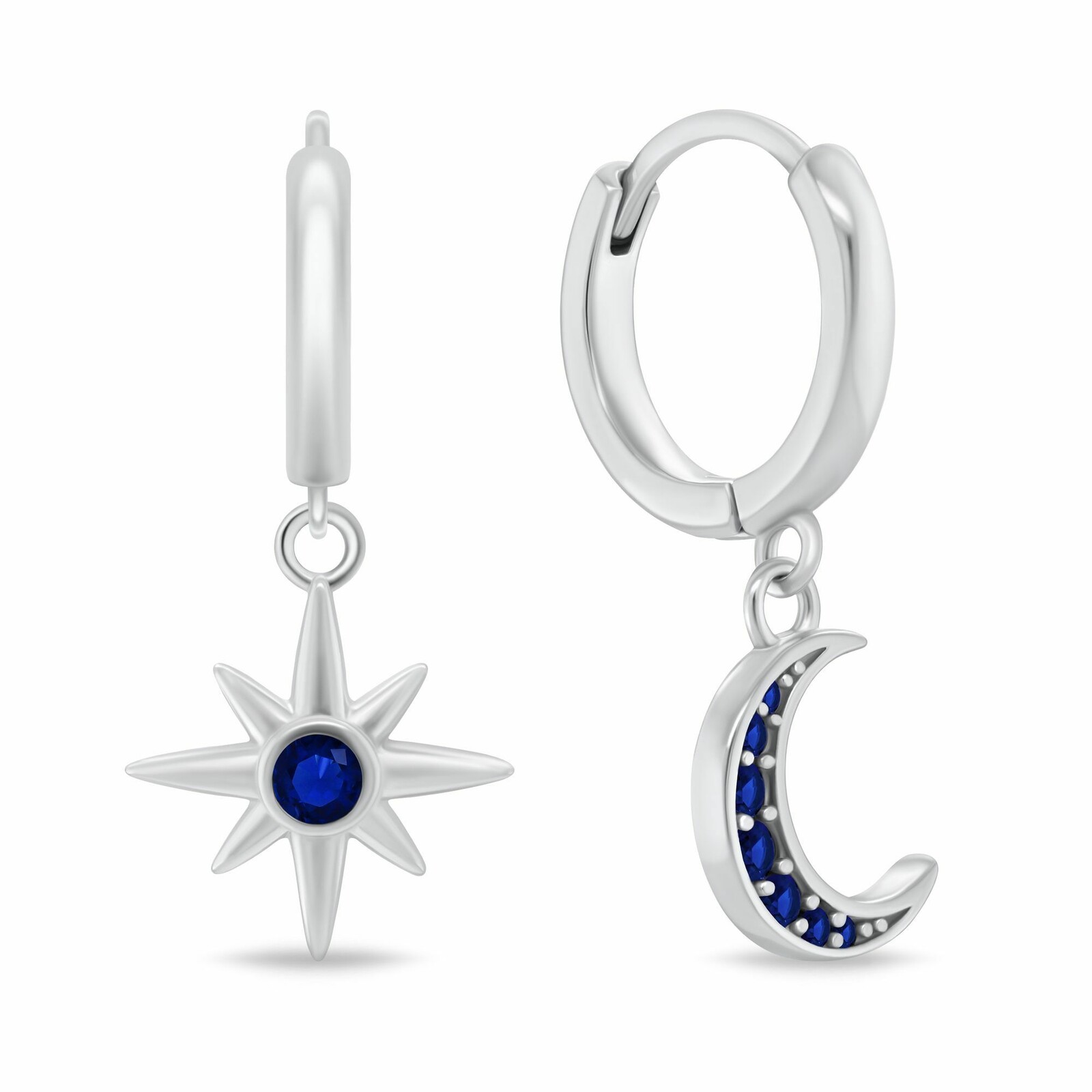 Brilio Silver Strieborné asymetrické náušnice so zirkónmi EA1221W