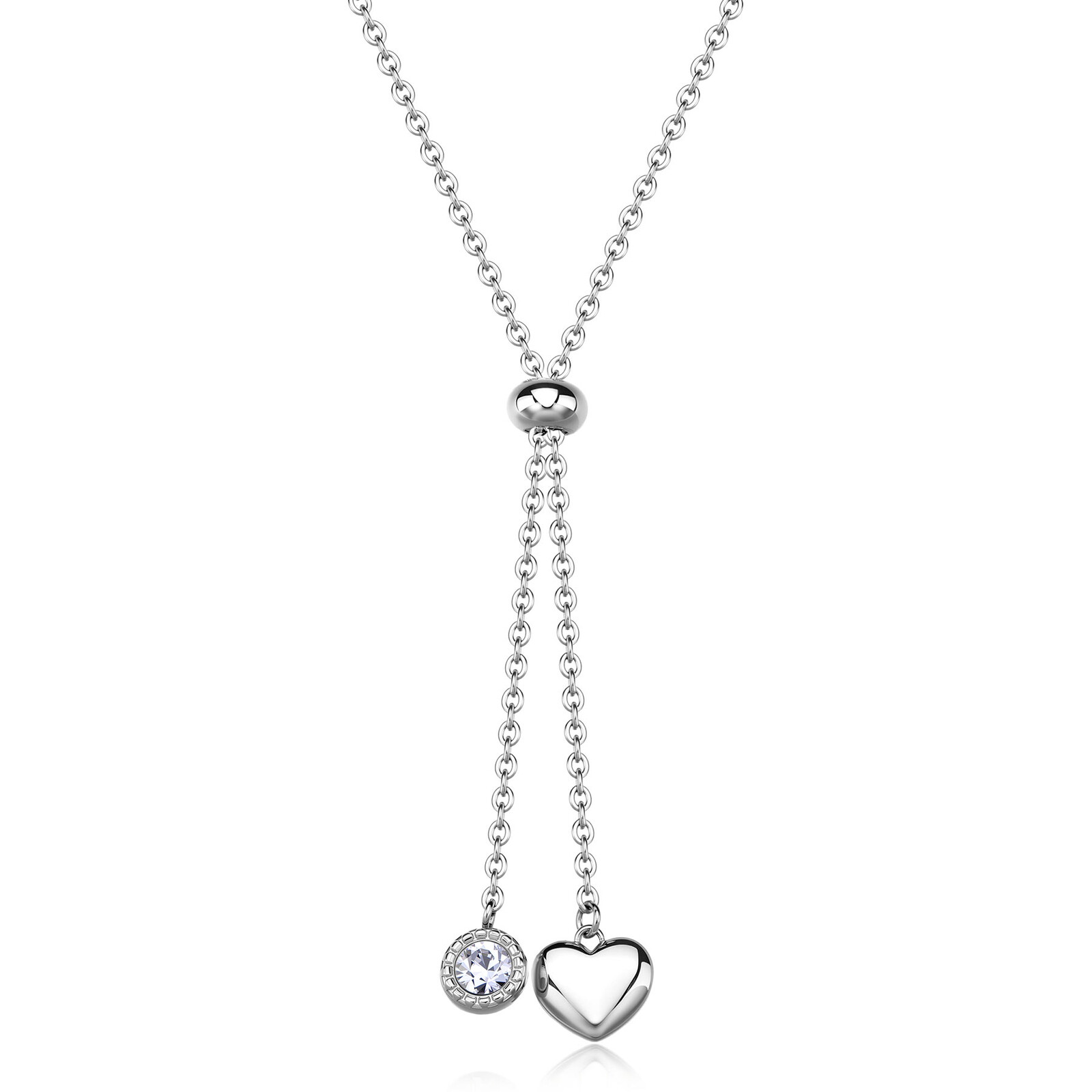 S'Agapõ Romantický náhrdelník z ocele Aurora SAR59