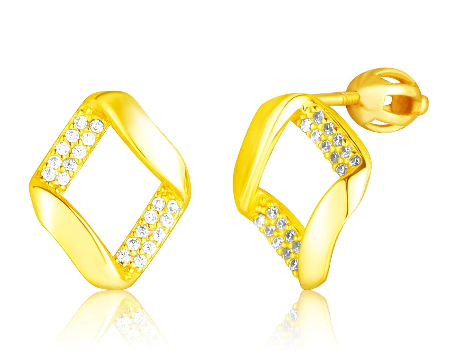 JVD Moderné pozlátené kôstky so zirkónmi SVLE3307XF3GOSR