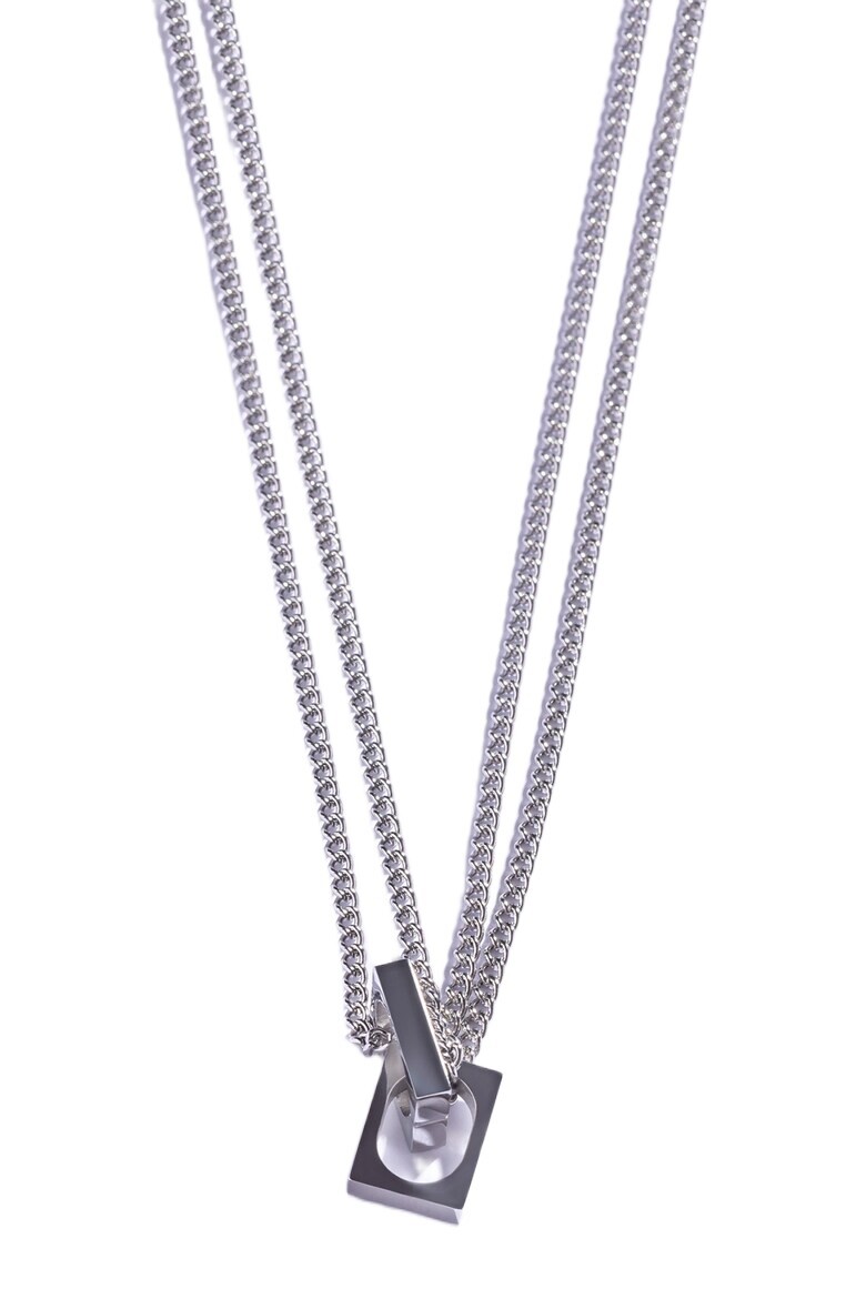 Marc Malone Moderný dvojitý náhrdelník pre mužov MCGN5056S