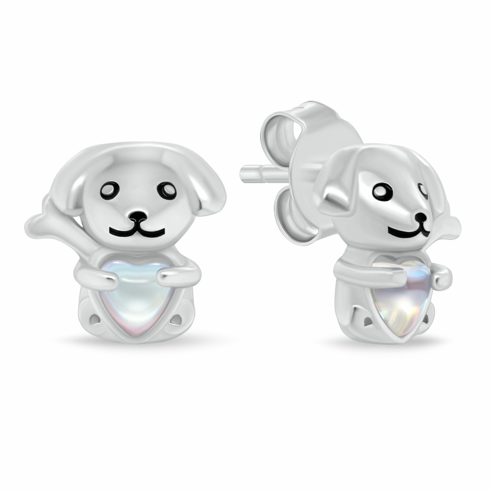Brilio Silver Roztomilé strieborné náušnice Psíci EA1204W