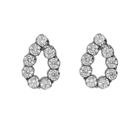 Victoria Cruz Elegantné strieborné náušnice s kryštálmi Teardrop Lieve A5533-07HT