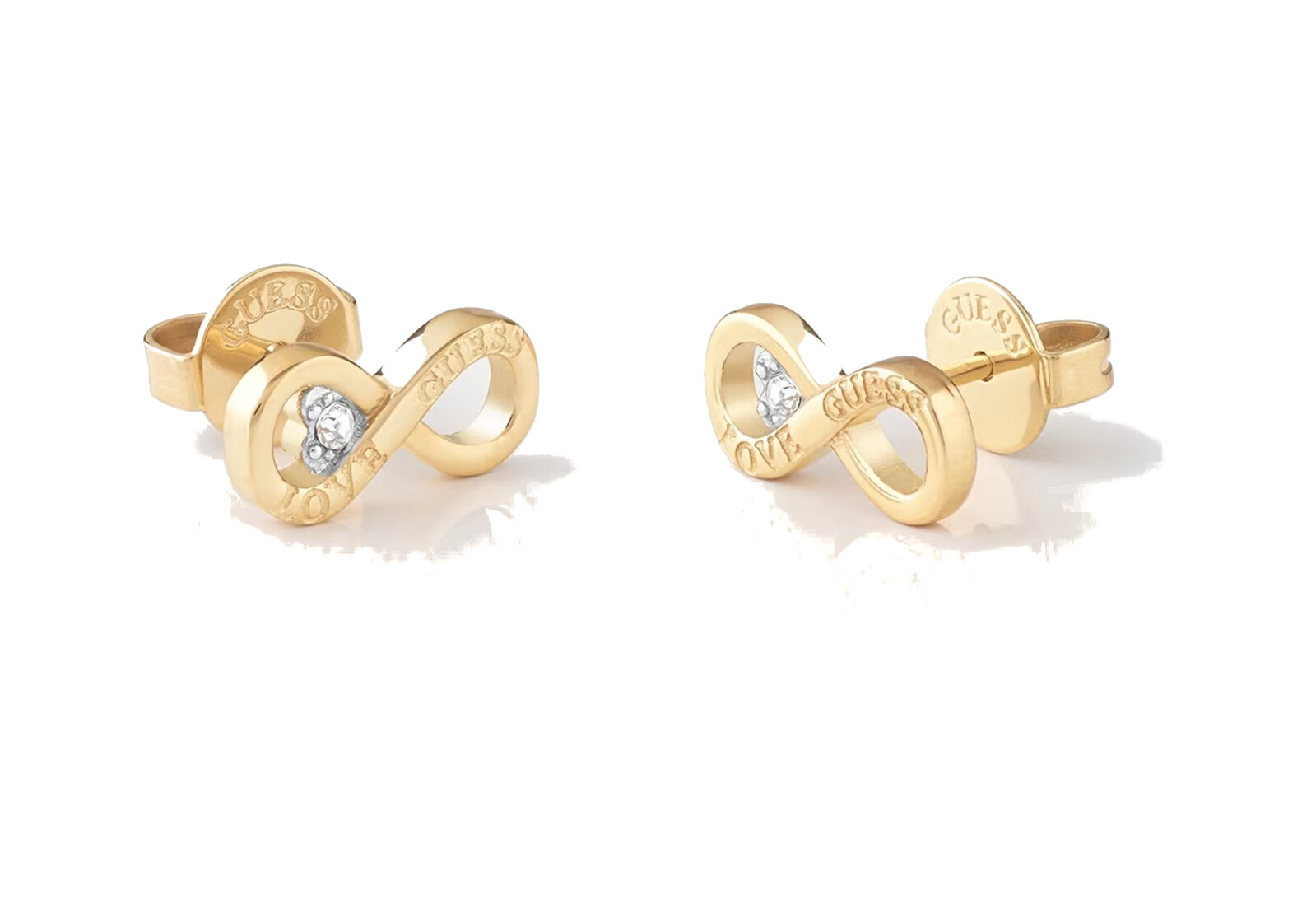 Guess Krásne pozlátené náušnice Nekonečno Studs Party JUBE02182JWYGT/U