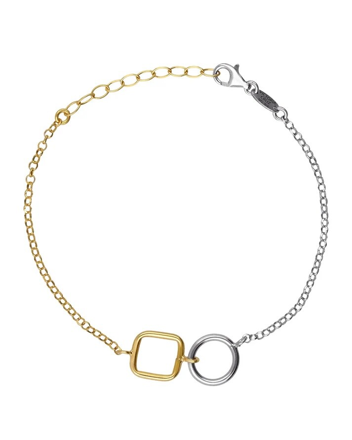 Victoria Cruz Štýlový bicolor náramok zo striebra Nivola A5510-BP