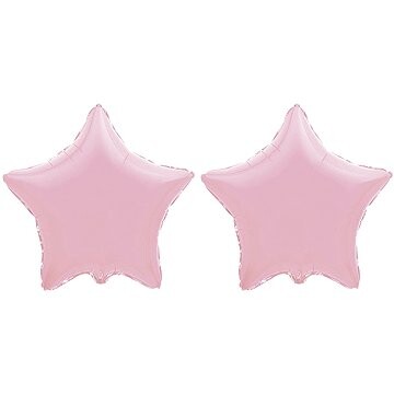 FLEXMETAL Balón fóliový – hviezda, pastelová svetloružová, 45 cm, 2 ks
