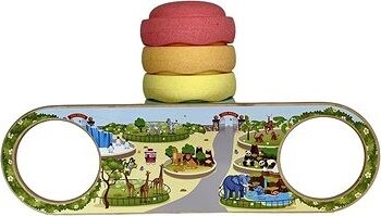 BaaVi Drevený mostík Balance Play s polepom ZOO