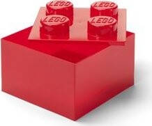 LEGO úložný box s vekom, priehľadne červený