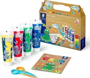 STAEDTLER sada 4 prstových farieb, maľovaniek a nožníc