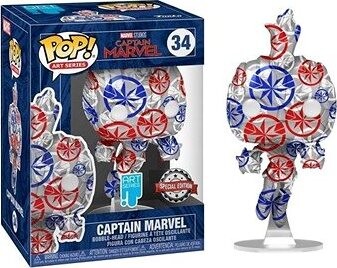Funko Pop: Marvel Patriotic Age – Captain Marvel with Pop Protector (34)