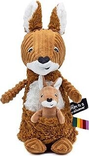 Les Déglingos Plyšový klokan, mama s bábätkom, hnedá