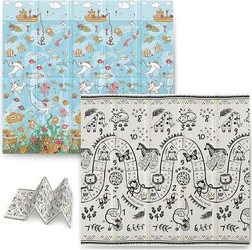 Nukido NK-340 Vzdelávacia skladacia penová podložka 200 × 180 × 1 cm ocean-safari