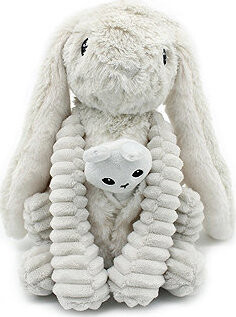 Les Déglingos Plyšový zajačik, mama s bábätkom, sivý