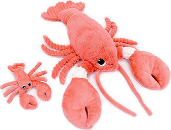 Les Déglingos Plyšový homár, mama s bábätkom, koralový