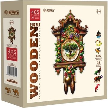WOODEN CITY drevené puzzle - Hodiny kukučky 405 dielikov