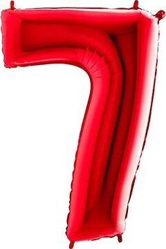 FLEXMETAL Balón fóliový číslica, red 102 cm, 7