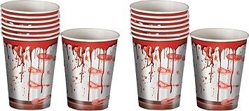 GUIRCA Papierové tégliky krv/halloween 12 ks, 240 ml