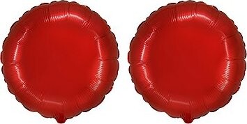FLEXMETAL Balón fóliový – okrúhly, červený, 45 cm, 2 ks