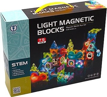 Sparkys Kuličková dráha - magnetická, svítící stavebnice (75 ks)