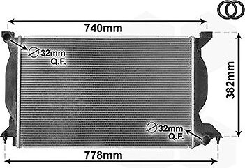 VAN WEZEL chladič, chladenie motora 03002206